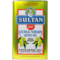 Sultan Extra Virgin Olive Oil, First Press, Cold Press, No Additives, No Preservatives, No Cholesterol, 128 Fl. Oz