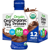 Orgain Organic Protein Shake, Grass Fed Dairy, Creamy Chocolate - 26G High Protein Whey Shake, Ready To Drink, Gluten Free, No Soy Ingredients, No Sugar Added, 14 Fl Oz (Pack Of 12)