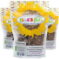 Ellas Flats Everything All Seed Savory Crisps - All Natural, Gluten Free, Good Source Of Protein, High Fiber, Vegan And Keto Friendly (3 Pack)