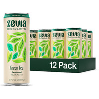 Zevia Zero Sugar, Green Tea, 12 Fl Oz Cans (Pack Of 12)