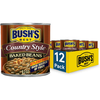 Bush's Best Baked Beans, Country Style With Bacon And Brown Sugar, 8.3 Oz (Pack Of 12)