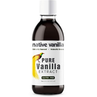 8 Oz Pure Vanilla Extract - 100% Real Vanilla Extract - For Cooking, Drinks & Desserts - 100% Vegan, Sugar Free & Kosher - Non-Gmo & Gluten-Free - Native Vanilla
