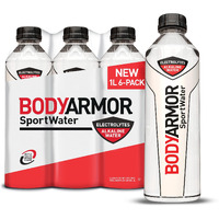 Bodyarmor Sportwater Alkaline Water, Superior Hydration, High Alkaline Water Ph 9+, Electrolytes, Perfect For Your Active Lifestyle, 1 Liter (Pack Of 6)