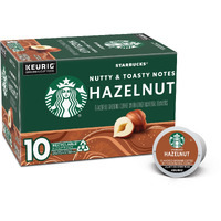 Starbucks K-Cup Coffee Pods, Hazelnut Flavored Coffee, Naturally Flavored, 100% Arabica, 1 Box (10 Pods)