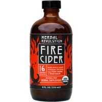 Herbal Revolution Fire Cider Apple Cider Vinegar - Certified Organic Non-Gmo Acv Infused With Ginger, Horseradish, Hot Peppers, Honey, And More - Made Using Regenerative Farming Practices 8 Oz