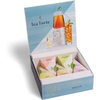 Tea Forte Tea Over Ice Sampler, Pitcher-Size Iced Tea Infusers, Black Tea, Green Tea, Herbal Tea, White Tea, 5 Count (Pack Of 1)
