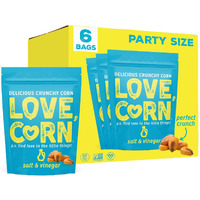 Love Corn: Salt & Vinegar | Crunchy Corn - Gluten-Free - Plant Based & Vegan - Healthy Snack - Low Sugar - Non Gmo - (Box Of 6 Bags, 4Oz Each)