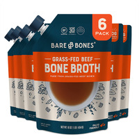 Bare Bones Beef Bone Broth For Cooking And Sipping, 16 Oz, Pack Of 6, Protein And Collagen Rich, Keto Friendly