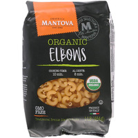 Mantova Organic Elbow Pasta - 1 Lb. Bags (6 Count) - Organic Durum Semolina Macaroni Pasta