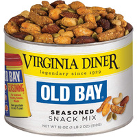Virginia Diner - Gourmet Natural Old Bay Seasoned Snack Mix (Old Bay Seasoned Virginia Peanuts, Cashews, Cheddar & Garlic Sesame Sticks, Pepitas & Almonds.), 18 Ounce Tin