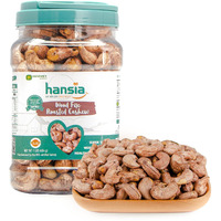 Hansia Wood Fire Roasted Cashew, Oil-Free Snack, Whole Roasted Cashew With Skin Superfood, Good Source Of Magnesium & Natural Fiber, Protein, Vitamin And Iron |Gift Giving (Roasted Cashew, 1 Pound (Pack Of 1))