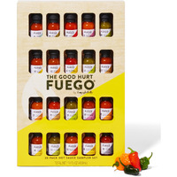 The Good Hurt Fuego By Thoughtfully, Hot Sauce Gift Set, Flavors Include Garlic Herb, Bacon Cayenne, Extreme Habanero, 3 Unique Ghost Pepper Hot Sauces And More, Set Of 20