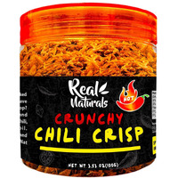 Chili Crisp No-Floating Oil (Extra Hot) Spicy Chilli Crisp Crunch. Crispy Garlic & Onion ""No-Oil"" Chili Oil Crisp By Real Naturals. Chili Garlic Sauce Umami Ramen Toppings & Rice Furikaki.