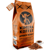 Kimera Koffee - Organic Honey Processed Light Roast Ground Coffee | Amber Blend | Infused With Brain Vitamins |Taurine, Alpha Gpc, Dmae, And L-Theanine | Enhance Cognitive Stamina | Optimize Focus & Concentration | Enhance Athletic Performance | 12Oz