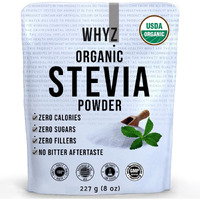 Whyz Organic Stevia Powder, 1621 Servings, Premium Zero Calorie Stevia Sweetener - Powdered Pure Stevia Extract, Natural Stevia Powder For Baking - No Aftertaste, Non-Gmo, Keto Friendly- 8 Oz