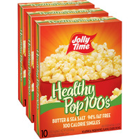 Jolly Time Healthy Pop Microwave Popcorn, 1.2Oz Personal Bag, 10 Bags Per Carton (Healthy Pop 100's - Butter & Sea Salt,1.2 Ounce (Pack Of 30))