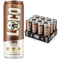 Loco Coffee Mocha Oat Milk Latte Cold Brew Coffee [Mocha] 11 Ounce Can, 12 Count | Medium Roast, 180Mg Caffeine | Gluten Free And Dairy Free | Low Sugar, Low Calorie Iced Coffee
