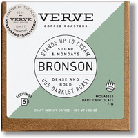 Verve Coffee Roasters Craft Instant Coffee Bronson Blend | French Dark Roast, Ground, Hand-Roasted | Enjoy Hot Or Cold | Up To 6 Servings
