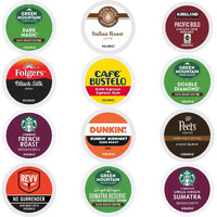 Dark Roast Coffee Variety Pack Sampler Includes Dunkin Midnight, Starbucks Sumatra & French Roast, Black Silk, Cafe Bustelo Espresso, Kirkland Pacific, Barista Prima Italian, Peet's House Blend, Revv No Surender, Green Mountain Dark Magic, Double Diamond, And Sumatran K-Cup Coffee Pods (12 Unique Blends) (24 Count)