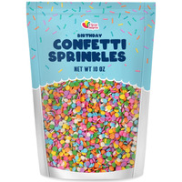 Pastel Rainbow Confetti Sprinkles - Birthday Sprinkle Confetti - 10 Ounces - Candy Toppings For Baby Shower Cupcakes - Pastel Cake Decorations - Sugar Cookie Sprinkle Toppings