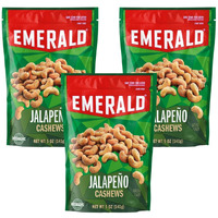 Emerald Nuts, Jalapeno Cashews, 5 Oz, Resealable Bag (Pack Of 4)
