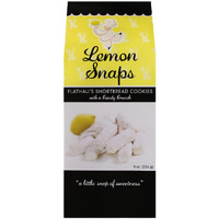 Flathau's Fine Foods Lemon Snaps, Powdered Shortbread Cookies, 8-Ounce Boxes (Pack Of 6)