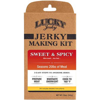 Lucky Jerky Sweet & Spicy Diy Jerky Seasoning Kit - Seasons 20Lbs Of Meat | Easy-To-Use Kit For Homemade Beef Jerky | Create Delicious, Customized Jerky With Teriyaki, Brown Sugar, And Red Pepper Heat