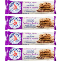 Voortman Bakery Oatmeal Raisin Cookies - Delicious Baked Oatmeal Cookies Made With Real Whole Grain Oats And Raisins, No Artificial Colors Or Flavors And No High-Fructose Corn Syrup (Pack Of 4)