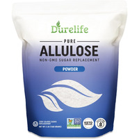 Durelife Allulose Sweetener, 3 Lb 100% Pure No Erythritol Powdered Sugar Substitute, Non-Gmo Project Verified, Keto Certified, Ou Kosher, No Fillers, Zero Calories Sugar Alternative 3 Lbs