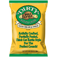Dirty Kettle Potato Chips, Sour Cream & Onion, 2 Oz. Bag, 25 Count - Gluten Free, Skins On, Crunchy Chips, Great For Lunches Or Snacking On The Go