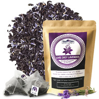 Sou Zen Earl Grey Lavender Tea 30 Corn-Fiber Pyramid Tea Bags | Premium Quality Tea Leaves And Flowers | Raw And Naturally Organic Ingredients | Energizing And Revitalizing Tea With No Additives