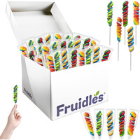 The Dreidel Company Rainbow Twist Lollipop, Mixed Fruit Flavor, Individually Wrapped, 3"" Inch Sucker (12-Pack)