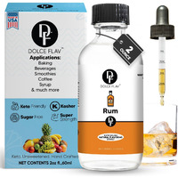 Dolce Flav Natural Rum Extract - 2 Ounce Water-Soluble Multipurpose Flavoring Ideal For Baked Goods, Beverages, Coffee, Desserts & Ice Cream - Perfect Kitchen Gift For Holidays