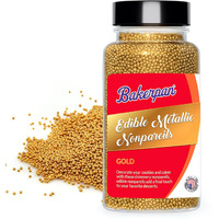 Bakerpan Edible Gold Nonpareils Sprinkles For Cupcakes, Gold Sprinkles Edible For Cake Decorating - 5.1 Ounces (Made In Usa)