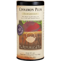 The Republic Of Tea Cinnamon Plum Tea, 2.8 Oz Tin, 50 Tea Bags, Spiced Black Tea | Caffeinated Tea