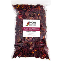 1Lb Dried Hibiscus Flowers Perfect For Tea And Mexican Agua Fresca, Flor De Jamaica, Whole Flowers And Petals By 1400S Spices