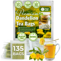 Tagalica, Premium 135 Dandelion Root Tea Bags, 100% Natural & Pure From Dandelion Root, Eco-Conscious Tea Bags, Dandelion Tea, Dandelion Root Herbal Tea. Dandelion Root Tea. No Sugar, No Caffeine, No Gluten, Vegan