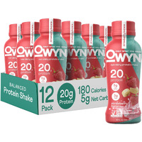 Owyn Only What You Need Vegan Protein Shake, Strawberry Banana,12 Fl Oz (Pack Of 12), 100-Percent Plant Based, Dairy & Gluten Free, Soy & Tree Nut-Free, Egg-Free, Allergy-Free, Vegetarian, Kosher