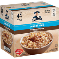 Quaker Instant Oatmeal Lower, Maple & Brown Sugar, 1.19 Oz - 44 Count (Pack Of 1)