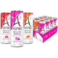 Aspire The Classics Variety Pack, Healthy Energy Drink With Low Caffeine, No Sugar, Carbs, And Keto Friendly, 12 Pack