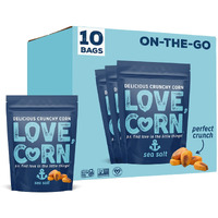 Love Corn Sea Salt 1.6Oz X 10 Bags - Delicious Crunchy Corn - Healthy Family Snacks - Gluten Free, Kosher, Non-Gmo - Alternative For Chips, Nuts, Crackers & Pretzels - Perfect For Charcuterie Boards
