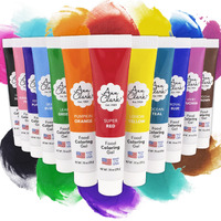 Ann Clark Professional-Grade Gel Food Coloring Made In Usa .7 Oz, 12 Colors
