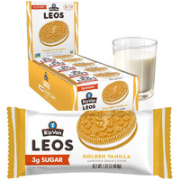 Rip Van Leos - Golden Vanilla Sandwich Cookies - Low Sugar Snack Cookies - Low Carb Snack - Diabetic Snacks - 40 Low Sugar Cookies (10 Packs Of 1.69Oz)