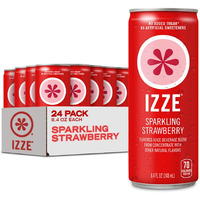 Izze Sparkling Juice Beverage Blend, Strawberry, No Sugar Added, 8.4 Fl Oz, 24 Cans