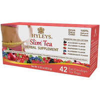 Hyleys Slim Tea Assorted Flavors With Green Tea & Senna - Herbal Weight Loss Detox Cleanse Supplement For Belly Fat, Bloating & Metabolism Boost - 42 Tea Bags (1 Pack)