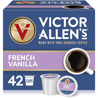 Victor Allen's Coffee French Vanilla Flavored Coffee, Medium Roast, 42 Count, Single Serve Coffee Pods For Keurig K-Cup Brewers