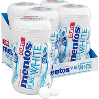 Mentos Pure White Sugar-Free Chewing Gum With Xylitol, Sweet Mint, 50 Piece Bottle (Bulk Pack Of 4)