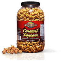 Stonehedge Farms Caramel Flavored Popcorn - 32 Oz Large Tub - Bulk Gourmet Deliciously Old Fashioned Popped Sweet Snacks - Made In The Usa