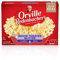Orville Redenbachers Movie Theater Butter Flavored Microwave Popcorn, Gluten Free, 6 Count Popcorn Bags (6 Boxes)