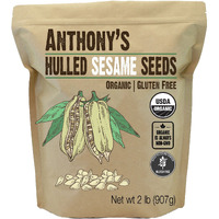 Anthony's Organic Hulled Sesame Seeds, 2 Lb, White, Raw, Gluten Free, Non Gmo, Keto Friendly